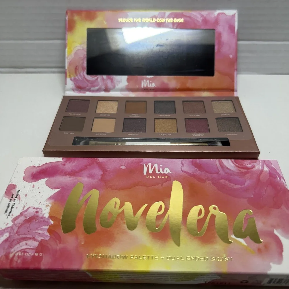 Mia Del Mar Novelera 12 Color Eyeshadow Palette & Sculpt & Define Brow Kit  F7